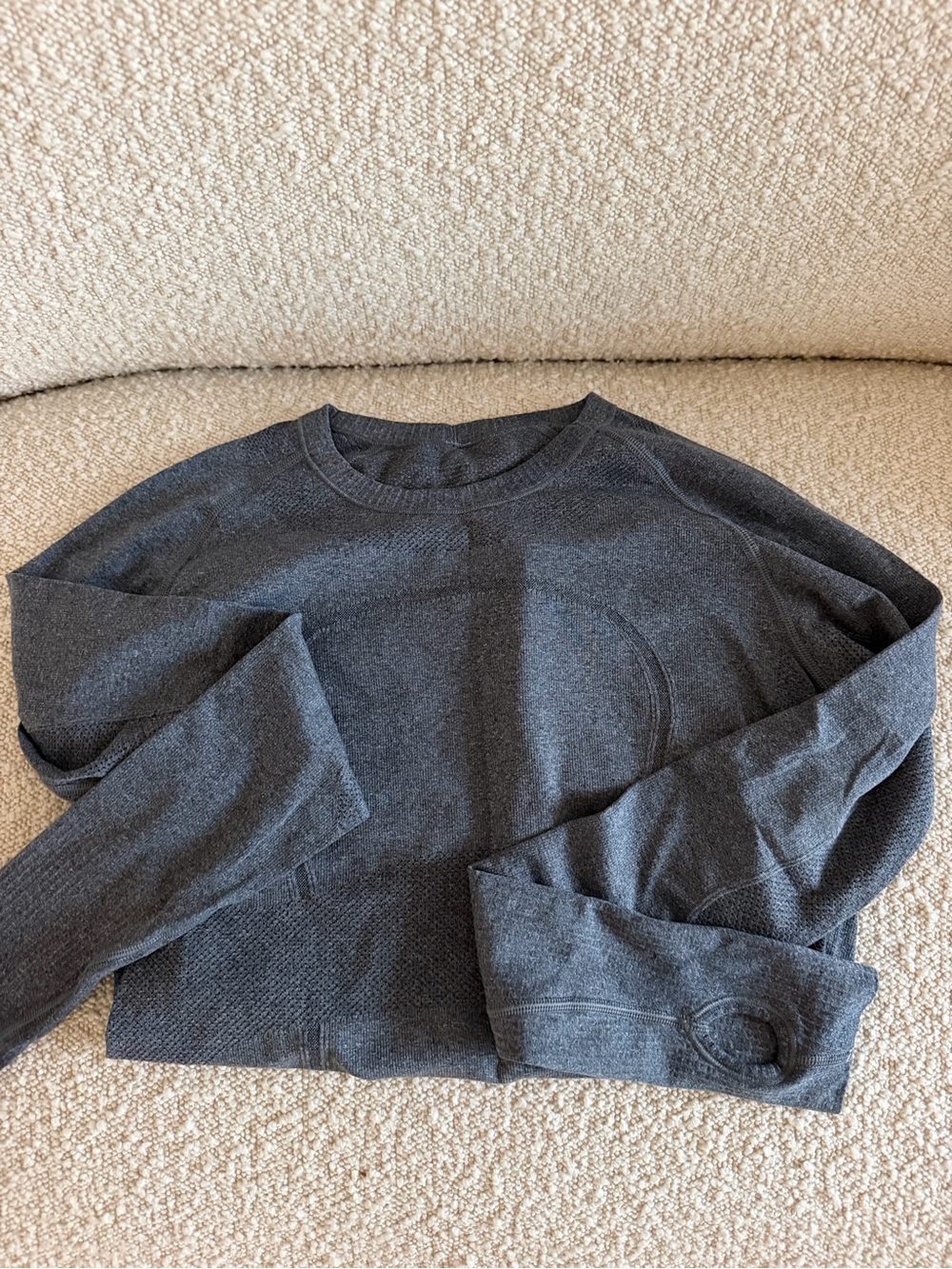 lululemon athletica Charcoal Crewneck Long-Sleeve Top